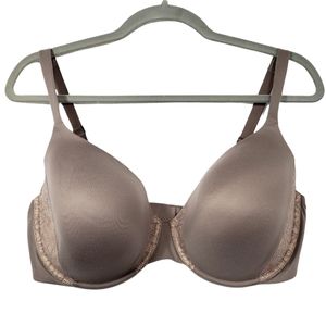 Victoria's Secret Bra Body By Victoria 38DDD Lace Detail Mauve Underwire